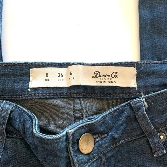 Denim Co Skinny Jeans Dark Wash Distressed Busted Knees Classic Womens sz 4 - Picture 3 of 8